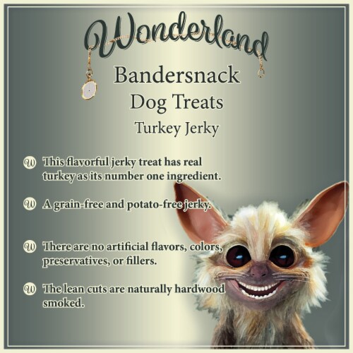 Wonderland's Bandersnack Turkey Jerky for Dogs 15 oz Perspective: top