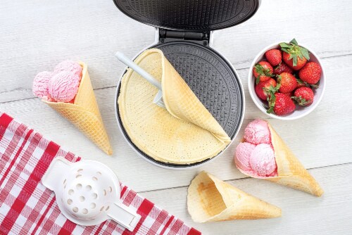 Waffle Cone and Bowl Maker for Homemade Ice Cream Cones Includes