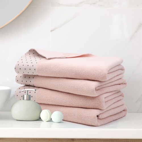 PiccoCasa 100% Cotton Soft 600 GSM Absorbent Bath Towel Set Perspective: top