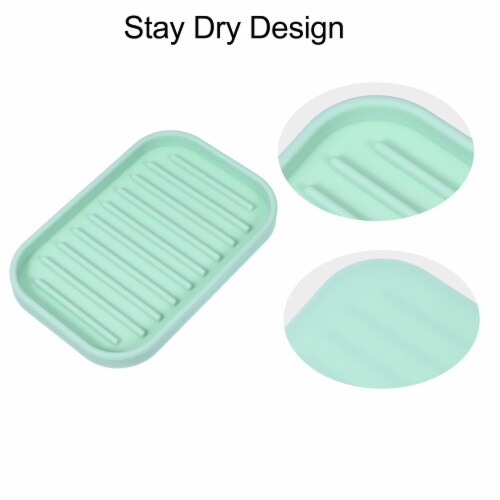 VOCOSTE Soap Cleaning Storage Keep Dry Home Bathroom Kitchen Silicone Soap Dish Perspective: top