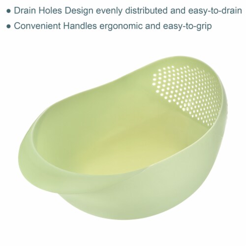 uxcell 3pcs Rice Washer Strainer Colander Fruit Washing Drain Basket Perspective: top