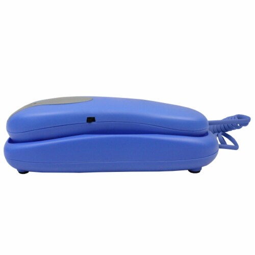 Slimline Blue Colored Phone For Wall Or Desk With Memory Perspective: top