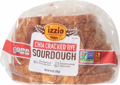 Izzio Chia Cracked Rye Bread 8 Count Perspective: top