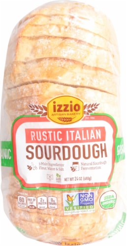 Izzio Artisan Bakery Rustic Italian Sourdough Bread Perspective: top