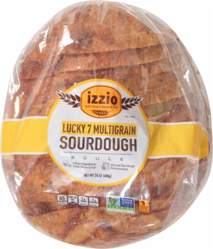 Izzio Artisan Bakery Lucky 7 Multigrain Sourdough Perspective: top