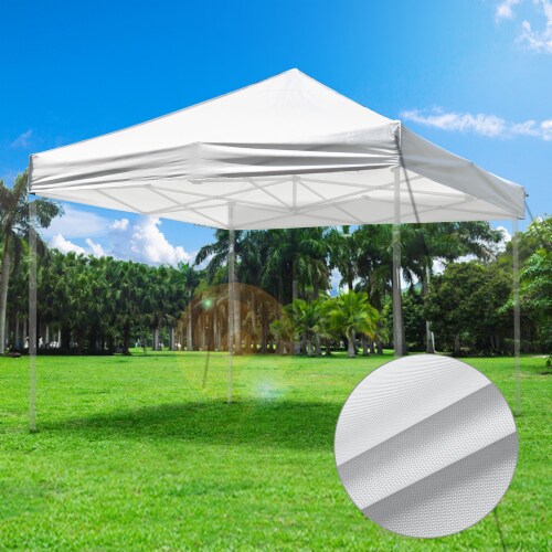 JANCANOPY 10x10 Canopy Replacement Top With Air Vent Silver Coated For Straight Leg Canopy Frame, (Red