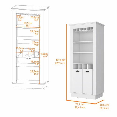 FM FURNITURE Hampton Bar Cabinet with 4 Built In Wine Rack 1 Mariano s