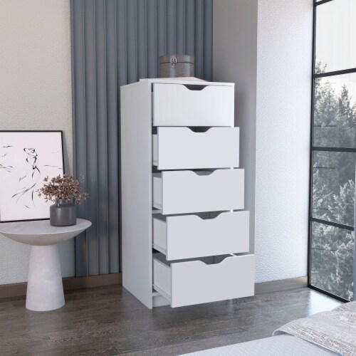 Houma 5 Drawers Narrow Dresser Slim Storage Chest of Drawers