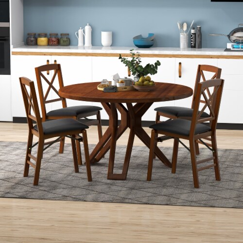Slickblue Set of 2 Folding Dining Chairs with 400 LBS CapacityBrown, 2