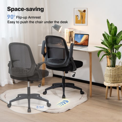 Slickblue Adjustable Mesh Office Chair Rolling Computer Desk Chair with Flip-up Armrest Perspective: top