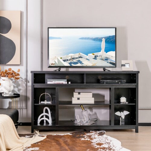 Slickblue 58 Inch TV Stand Entertainment Console Center with Adjustable Open Shelves Black 1 Unit Fred Meyer