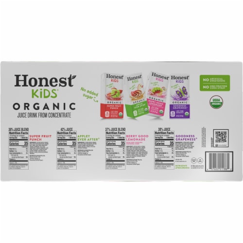 Honest Kids Organic Variety Pack Juice Cartons Perspective: top