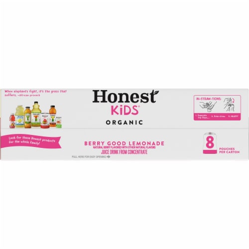 Honest Kids Organic Berry Good Lemonade Pouches Perspective: top