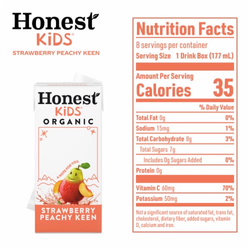 Honest Kids Strawberry Peachy Keen Organic Fruit Juice Perspective: top