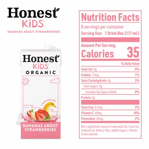 Honest Kids® Organic Bananas About Strawberries Juice Boxes Perspective: top