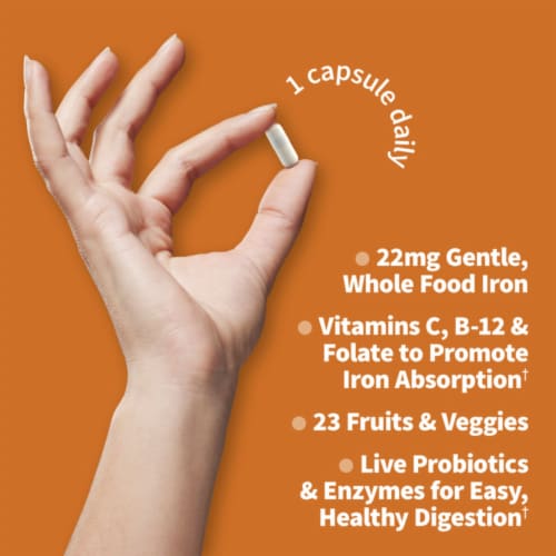 Garden of Life® Vitamin Code® Raw Iron™ Vegan Capsules 22mg Perspective: top