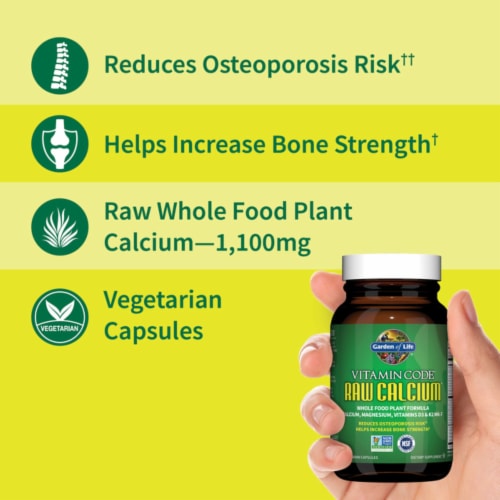 Garden Of Life® Vitamin Code® Raw Calcium™ Vegetarian Capsules Perspective: top