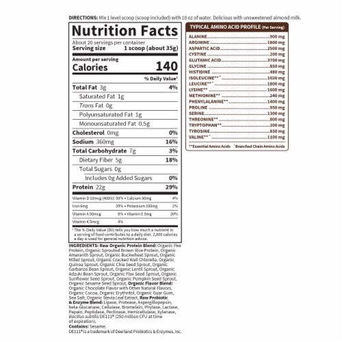 Garden of Life Raw Organic Protein to Help Build Muscle 22g Plant Based Protein Chocolate Powder Perspective: top