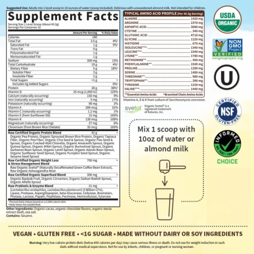Garden of Life Raw Organic Fit High Protein for Weight Loss 28g Protein + 5g Fiber Chocolate Powder Perspective: top