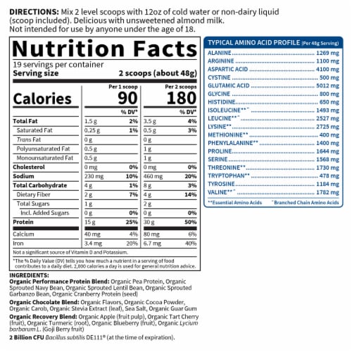 Garden of Life SPORT Organic Plant Based Protein to Help Build Muscle 30g Protein Powder Perspective: top