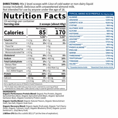 Garden of Life SPORT Organic Plant Based Protein to Help Build Muscle 30g Protein Powder Perspective: top