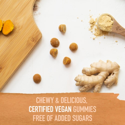 Garden of Life Organics Turmeric Inflammatory Response Gummy, Ginger, Real Fruit, Vegan Gummy Drops Perspective: top