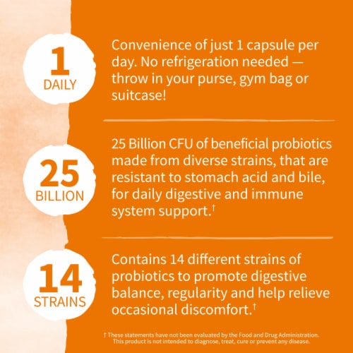 Garden of Life Dr. Formulated Daily Probiotics, Immune & Digestive Health, Capsules, 25 Billion CFU Perspective: top