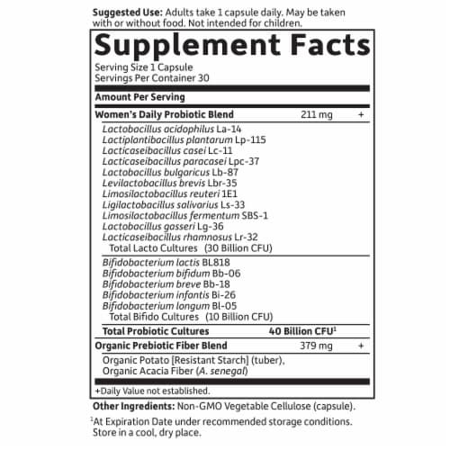 Garden of Life Dr. Formulated Women's Daily Care Probiotics for Vaginal & Digestive Health Capsules Perspective: top