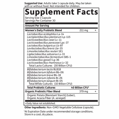 Garden of Life Dr. Formulated Women's Daily Care Probiotics for Vaginal & Digestive Health Capsules Perspective: top