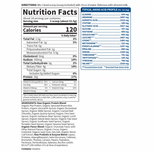 Garden of Life Organic Protein Shake to Help Build & Maintain Muscle 20g Protein Chocolate Powder Perspective: top