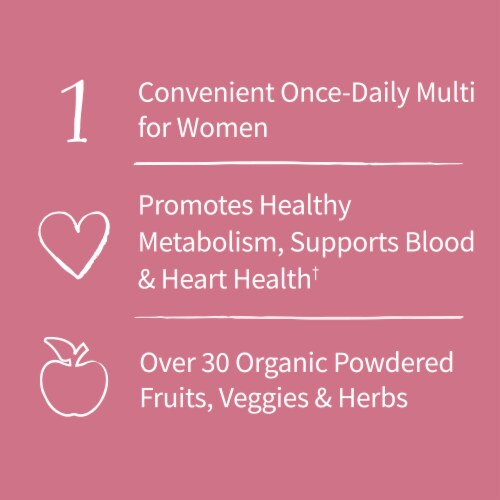 Garden of Life Organics Women's Multi, One a Day for Health, Energy, Beauty, 30 Vegan Tablets Perspective: top