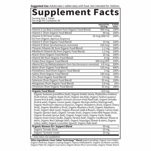 Garden of Life Organics Women 55+ Multivitamins for Energy, Focus & Beauty, Vegan Tablets Perspective: top