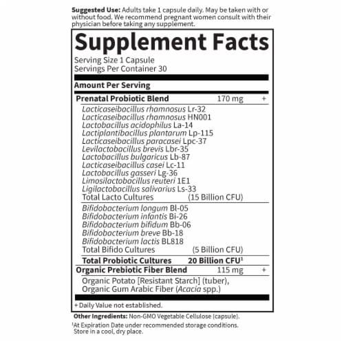 Garden of Life Dr. Formulated Prenatal & Postnatal Daily Care Probiotics for Mom & Baby, Capsules Perspective: top