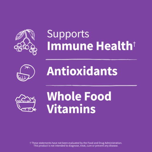 Garden of Life Dr. Formulated Kids Elderberry Immune, Echinacea, Zinc, Vitamin C & D, Berry Gummies Perspective: top