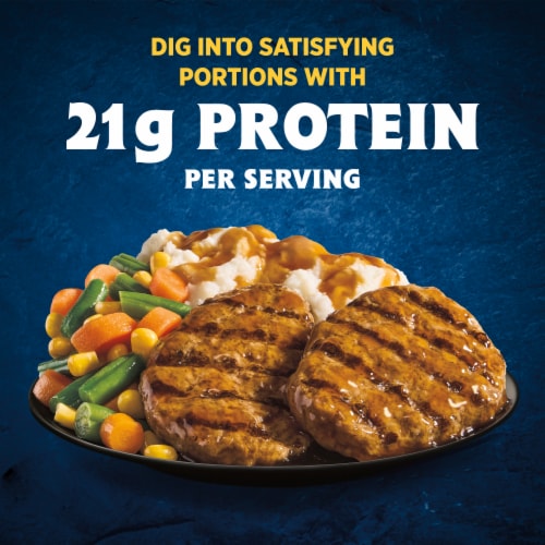 Hungry-Man Grilled Beef Patty Frozen Meal Perspective: top