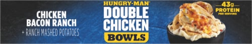 Hungry-Man® Double Chicken Bacon Ranch Bowls With Mashed Potatoes Frozen Meal Perspective: top