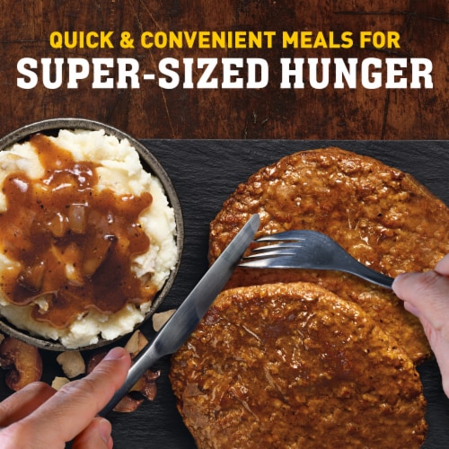 Hungry-Man Double Meat Bowls Salisbury Steak With Mashed Potatoes And Gravy Frozen Meal Perspective: top