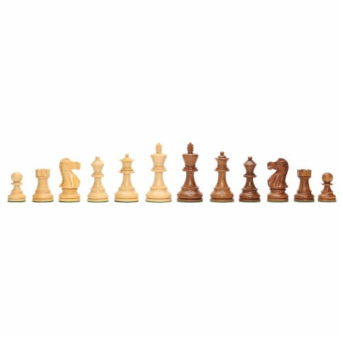 WE Games Wooden English Chessmen, Weighted and Handpolished, 3.5 inch King Perspective: top