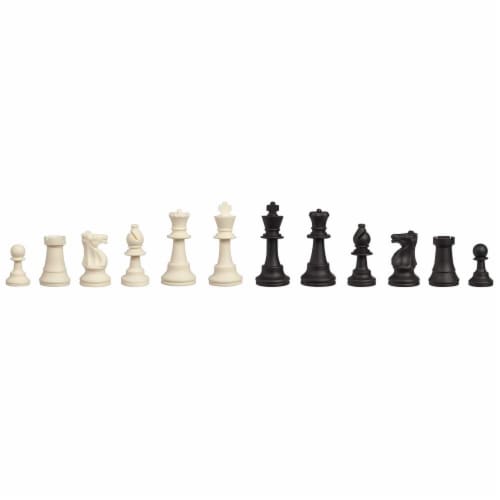 WE Games Silicone Staunton Tournament Chessmen, Black & Cream, 3.75 in. King Perspective: top
