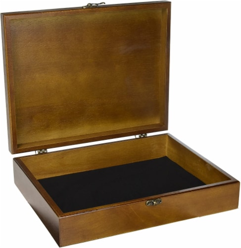 WE Games Old World Wooden Treasure Box with Brass Latch Perspective: top