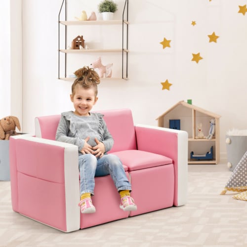 Multi functional Kids Sofa Table Chair Set 2 Seat Couch Furniture W Storage Box 1 unit Mariano s
