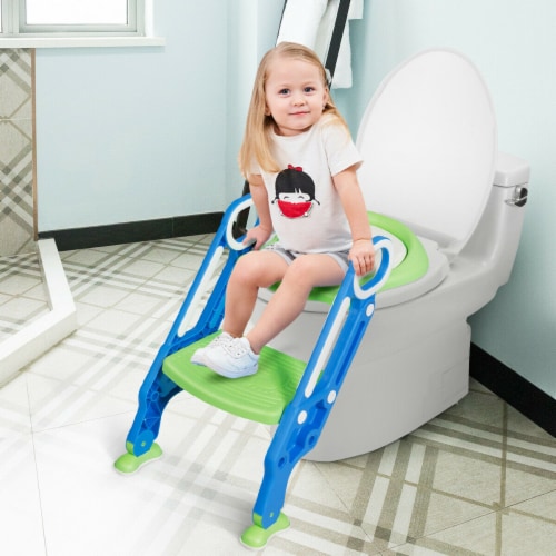 Foldable Potty Training Toilet Seat w/ Step Stool Ladder