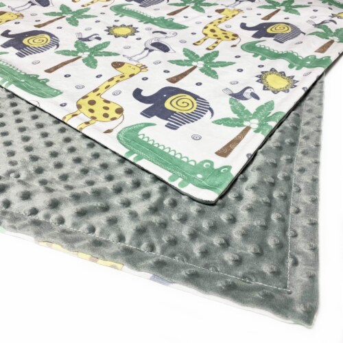 Plush Extra Soft Baby Blankets | 2-Pack of Large 30 x40  Multi-Purpose Blankets | Safari Perspective: top