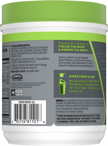 Fast Twitch® Fruit Punch Pre-Workout Supplement Powder by Gatorade® Perspective: top