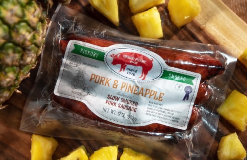 Country Pleasin' Pork and Pineapple Smoked Sausage Perspective: top