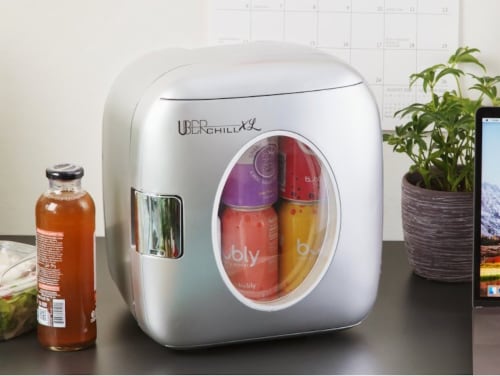 Uber Appliance Personal/Portable Mini Fridge 12 can Cooler/Warmer|indoor/outdoor|Home/office Perspective: top