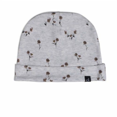 Organic Cotton Hat And Bib Set Printed Small Flowers Perspective: top