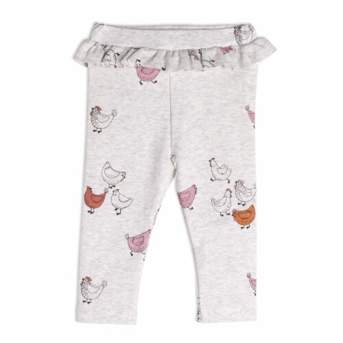 Organic Cotton Top And Pant Set Hen Print Rust And Beige Perspective: top