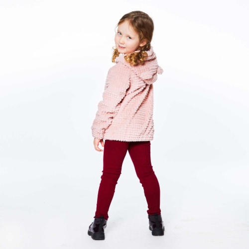 Hooded Long Sleeve Fake Fur Top Perspective: top
