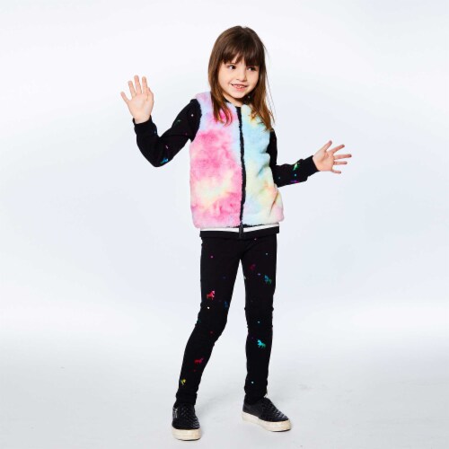 Plush Sleeveless Vest Rainbow Perspective: top